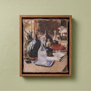 Vertical Still Life Bottle Framed Burlap Art from Hearth & Hand™ with Magnolia